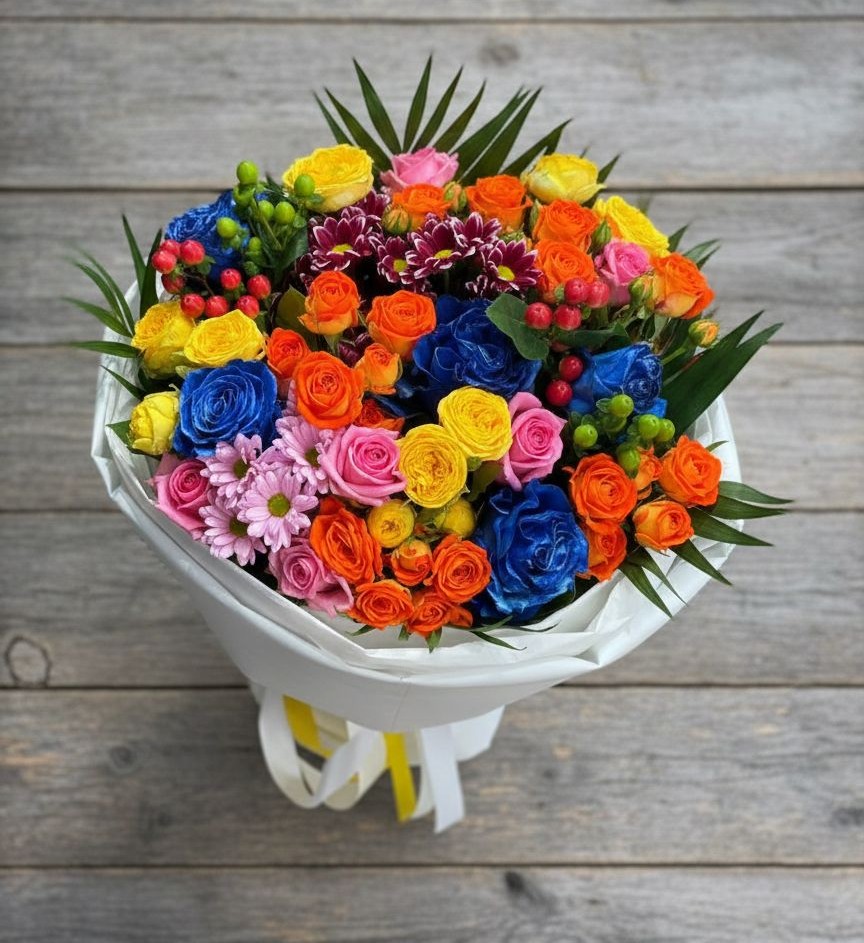 Букет цветов из: Розы и Хризантемы в Ивне