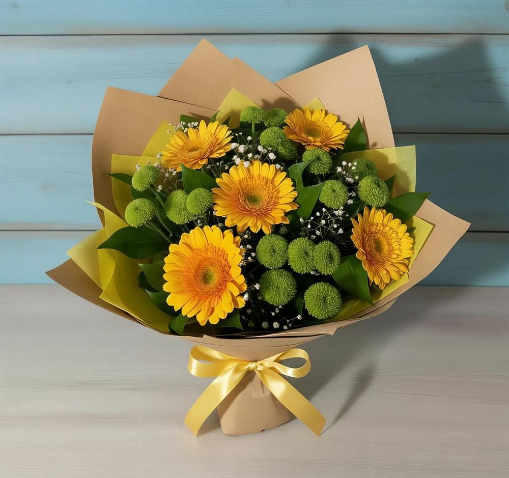 Букет цветов из: Герберы и Хризантемы в Ивне