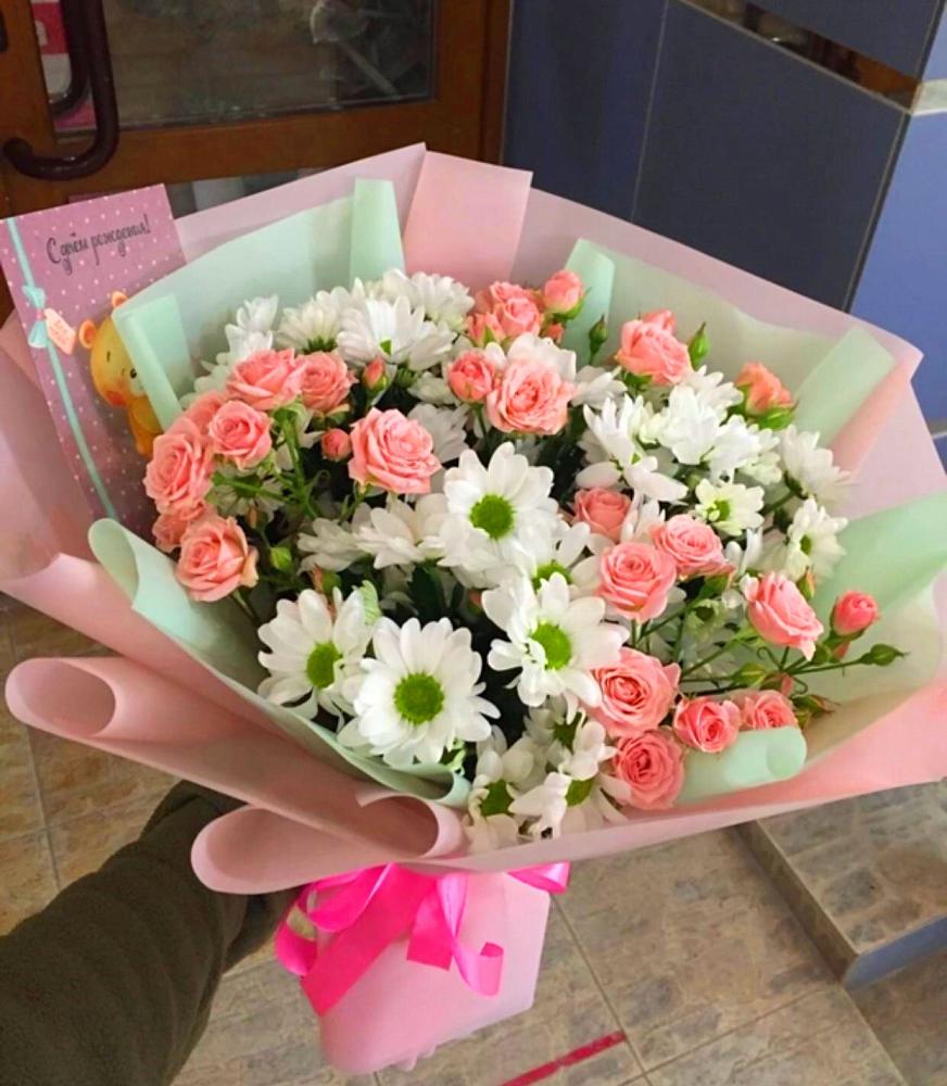 Букет цветов из: Розы и Хризантемы в Ивне