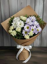 Букет цветов из:  Хризантемы и Розы в Ивне
