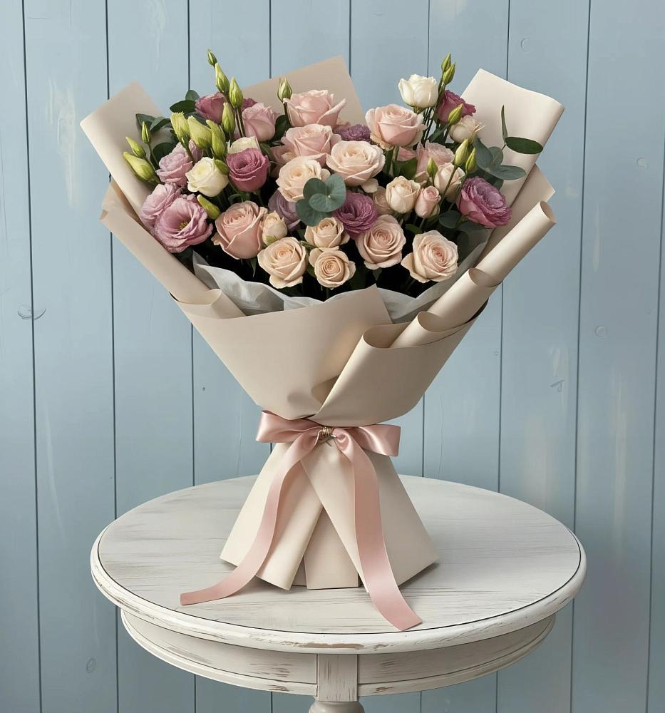 Букет цветов из: Розы и Лизиантусы в Ивне