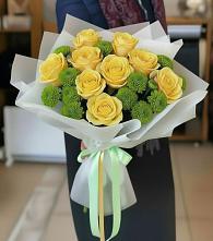 Букет цветов из:  Хризантемы и Розы в Ивне
