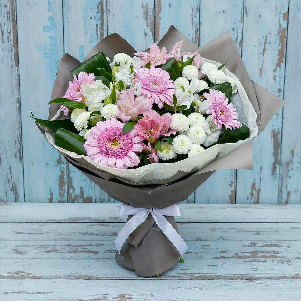 Букет цветов из: Герберы, Альстромерии и Хризантемы в Ивне