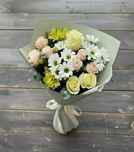 Букет цветов из:  Альстромерии, Розы и Хризантемы в Ивне